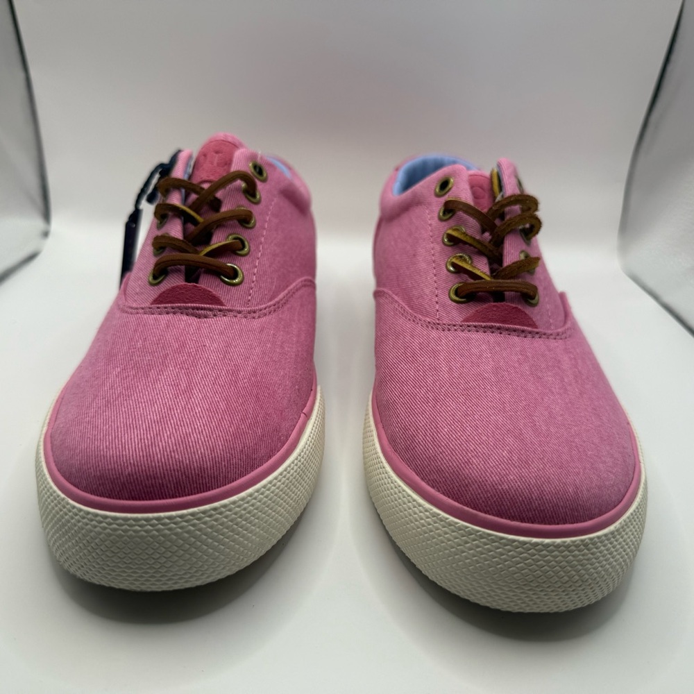 Ralph Lauren Men’s Pink Vaughn Washed Twill Sneakers Size 7D